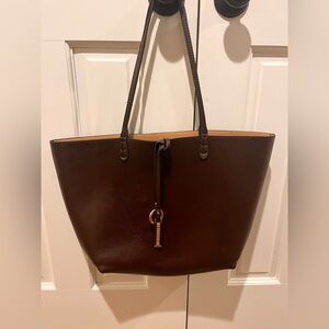 Brown reversible super soft vegan leather Kendra tote